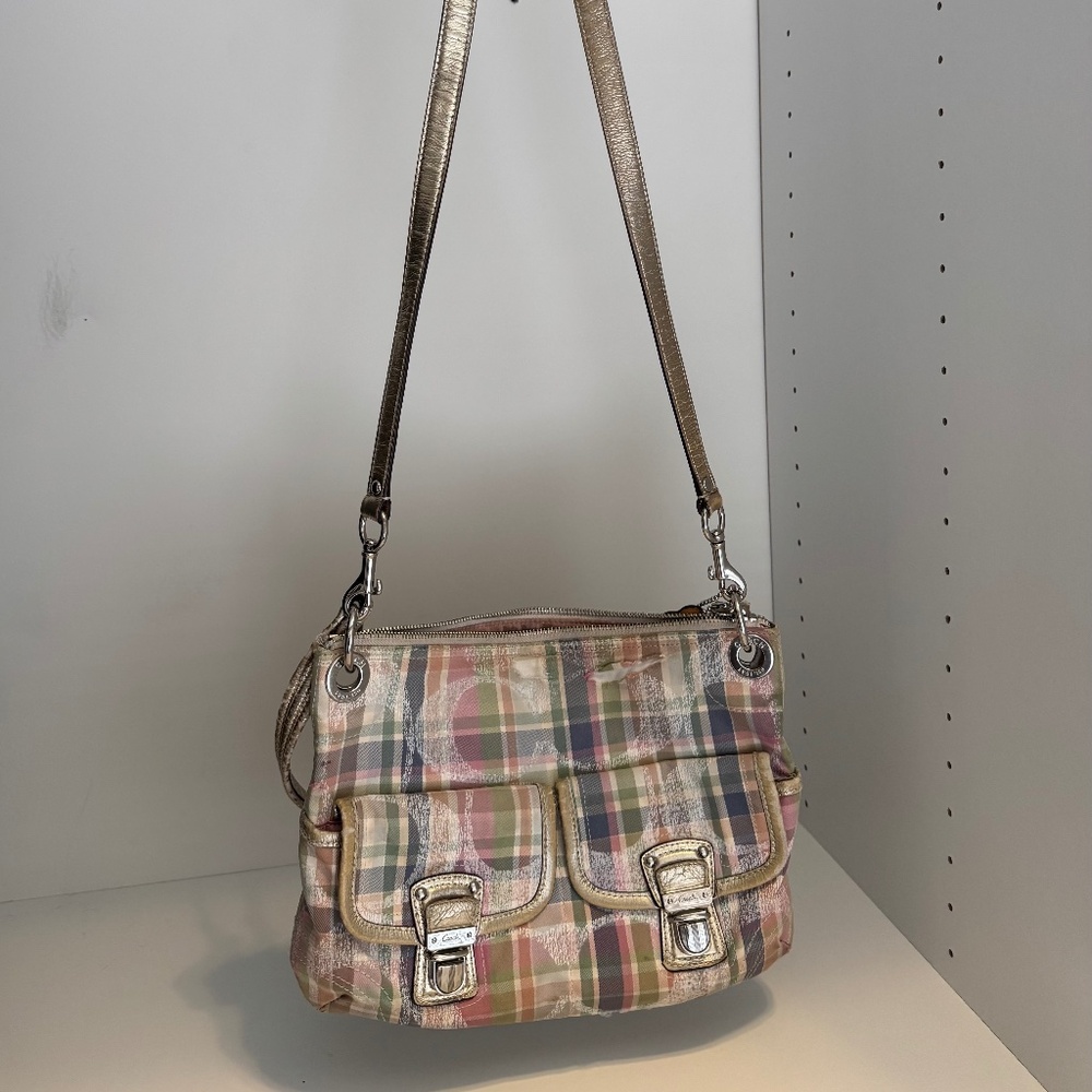 Coach cross body bag with matching wallet - multi colored